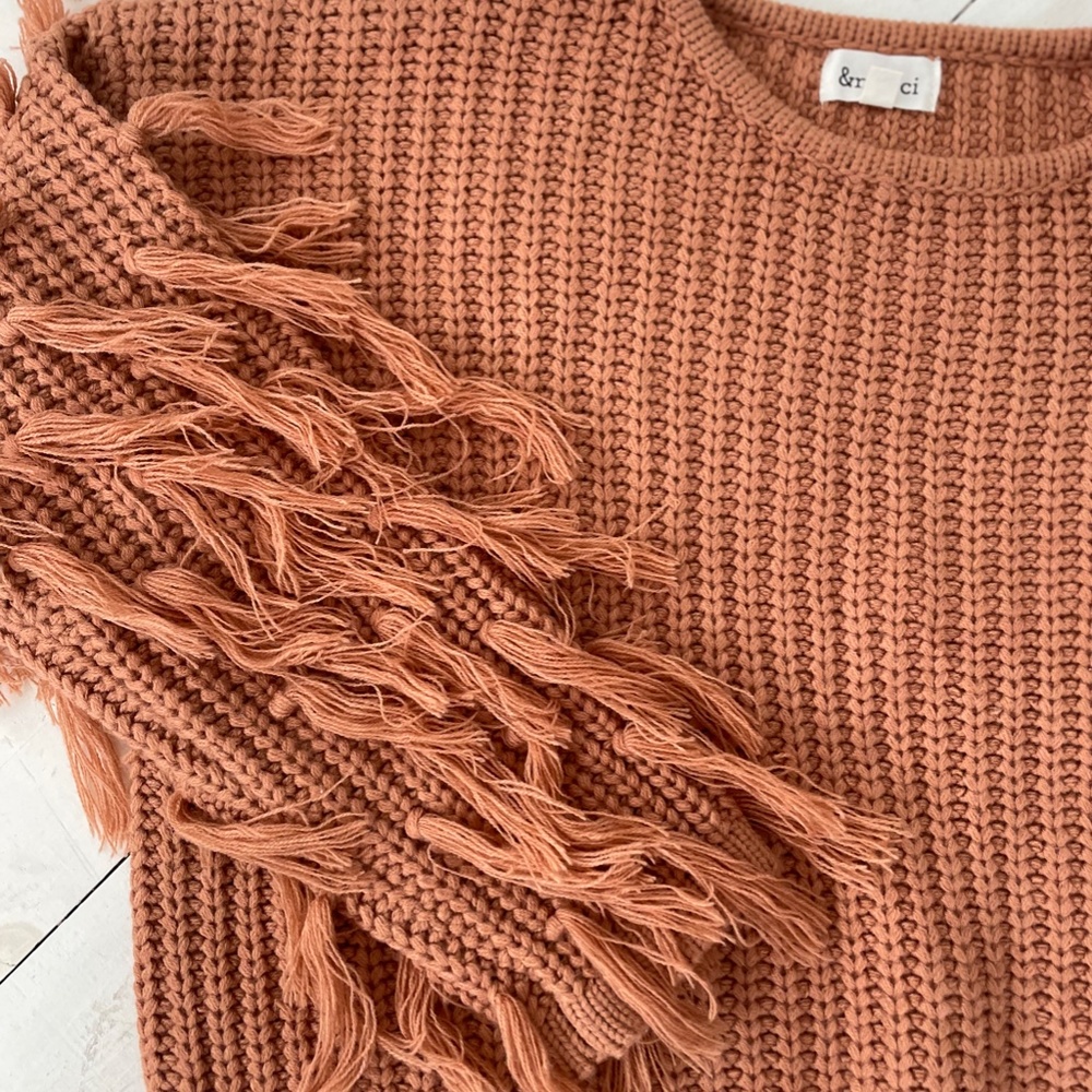 Fringe Sleeve Sweater